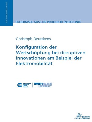 cover image of Konfiguration der Wertschöpfung bei disruptiven Innovationen am Beispiel der Elektromobilität
